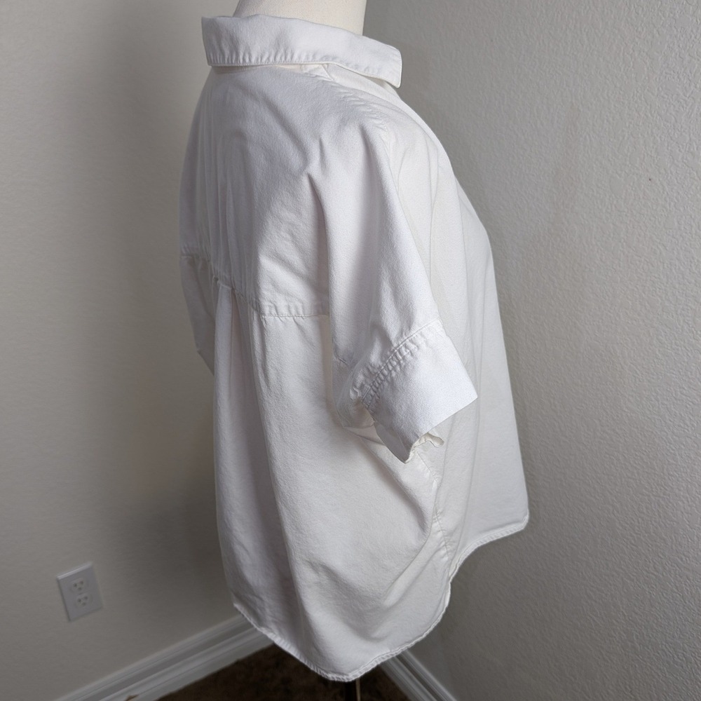Madewell Womens White Cotton Modal Short Sleeve Popover Shirt AJ970 Size S - Picture 4 of 15